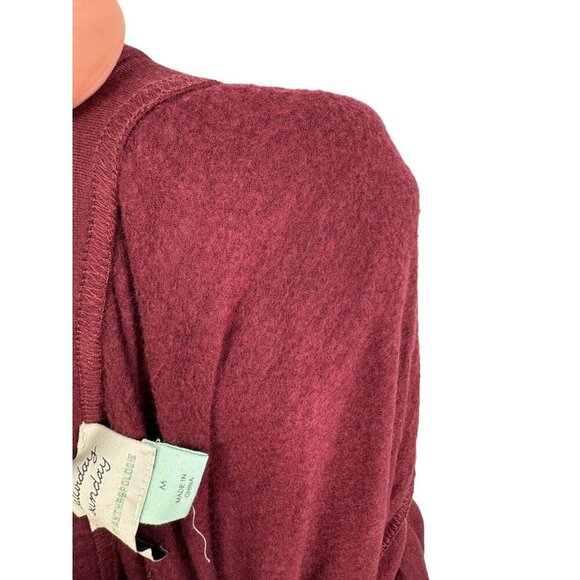 Anthropologie Saturday Sunday Emmett Tie Pants Jersey Maroon wide leg stretchy - Picture 9 of 11